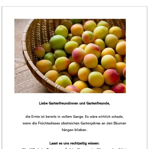 Hilfe bei der Ernte benötigt?